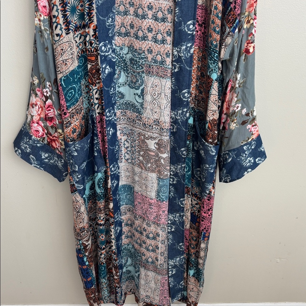 Oddy Size Small/Medium Colorful Patchwork Long Ki… - image 4